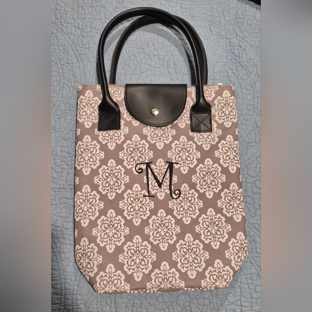 Elegant Black and Gray Patterned Tote Bag